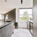 Interior of a modern bathroom, symbolizing home renovation planning on a tight budget