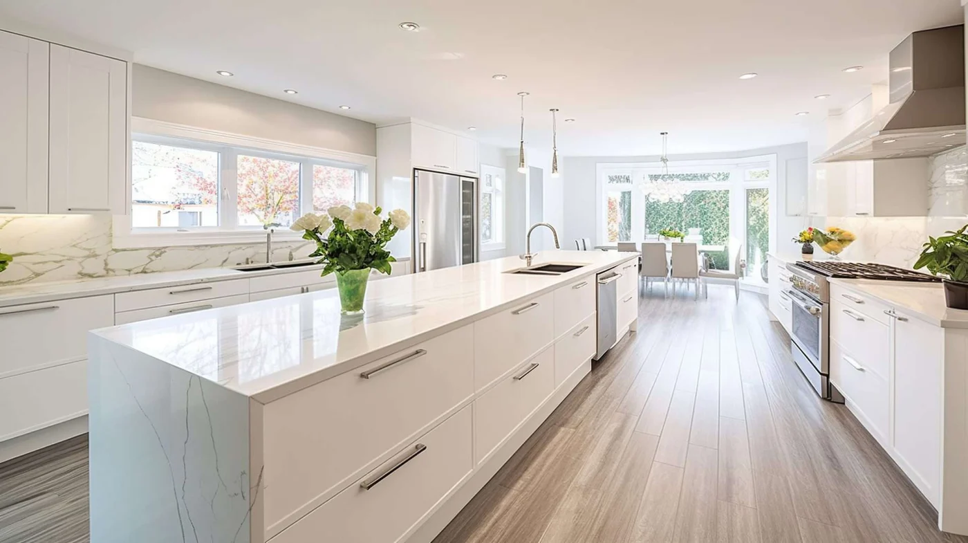 White contemporary remodeled kitchen